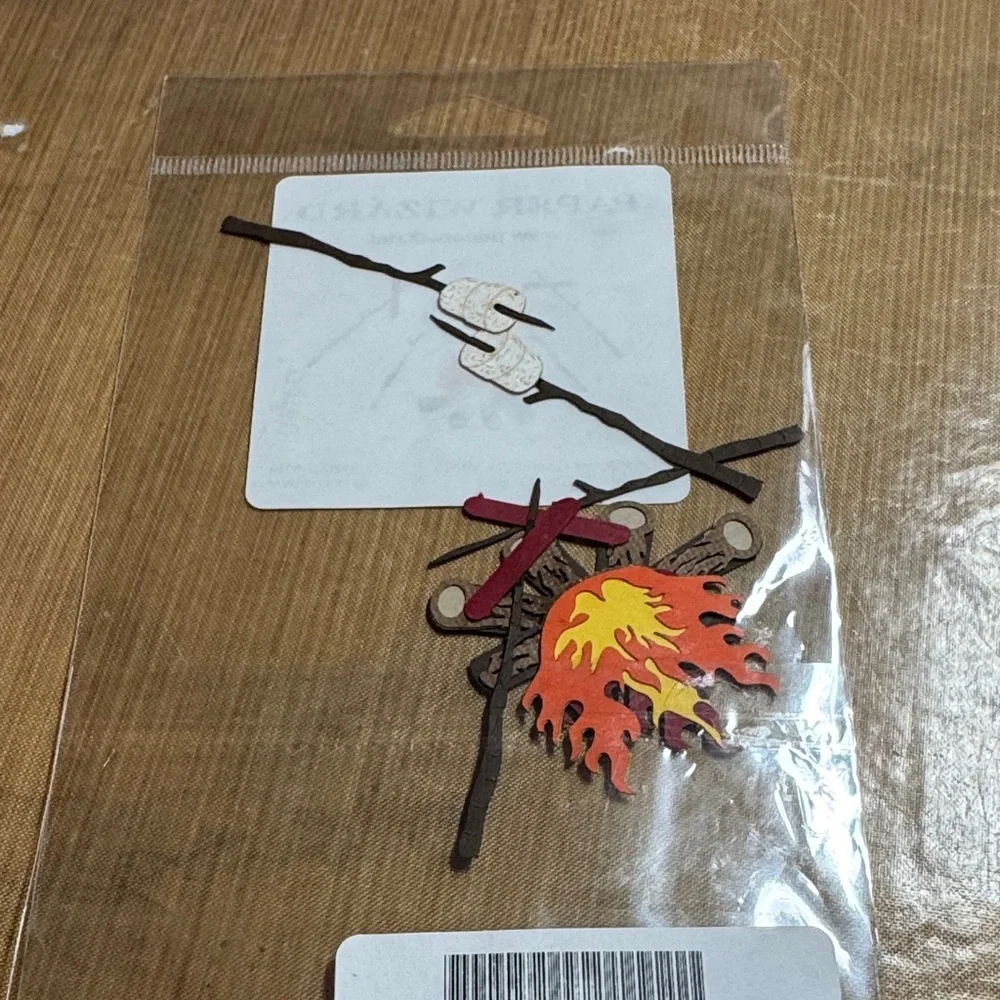 Campfire Mini Paper Embellishments - Red & Brown
